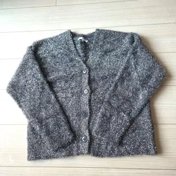 GLOBAL WORK 샤기 라메 긴팔 가디건