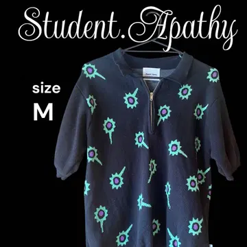[ 구제 의류 ] Student Apathy 꽃무늬 지퍼 피케 셔츠 M