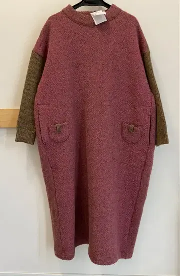 45R 셰틀랜드 니트 트위드 드레스