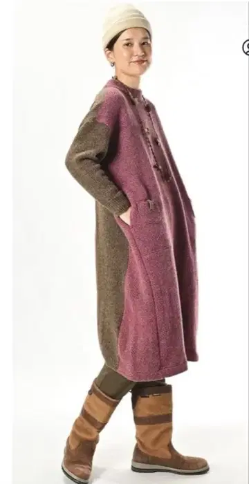 45R 셰틀랜드 니트 트위드 드레스