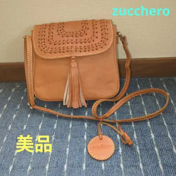 새상품급 zucchero 브라운 가죽 프린지 숄더백
