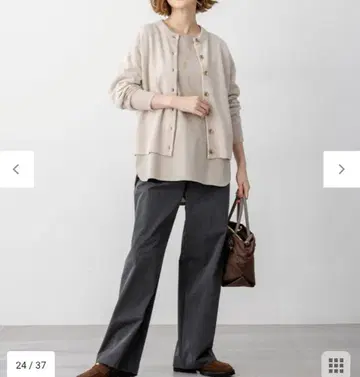 23구 [ STORY 게재 ] 퓨어 캐시미어 크루넥 가디건