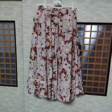 꽃무늬 플레어 스커트 핑크