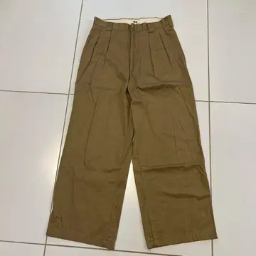 UNIQLO U 베이지 더블 플리츠 치노 팬츠