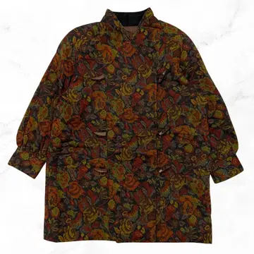 [ 신상품 ] 쇼와 레트로 방한 에스닉 패턴 버튼 기믹 퀼팅 아우터