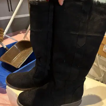 블랙 스웨이드 롱 부츠 M 사이즈