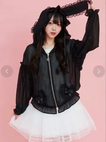 시크릿허니 토끼 귀 쉬폰 후드티