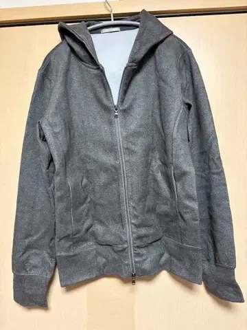 그레이 풀 집업 후드 부착 후드티