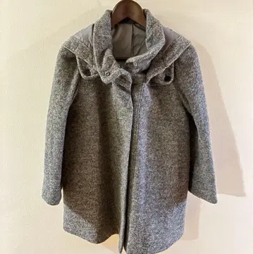 울 혼방 그레이 코트