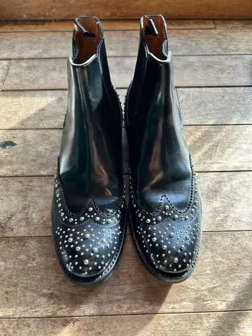 Church's 스터드 장식 블랙 사이드 고어 부츠