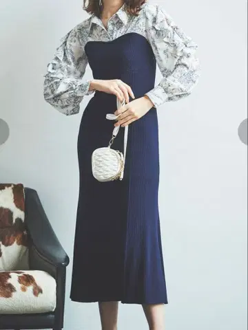 dazzlin 오픈 프릴 리브 원피스