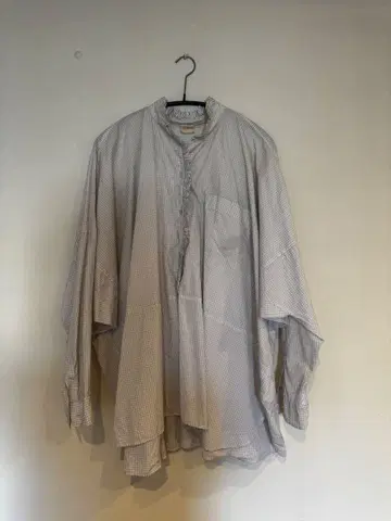 ZANINI 프릴 달린 오버 사이즈 체크 셔츠