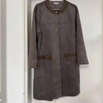 axes femme 브라운 그레이 롱 코트