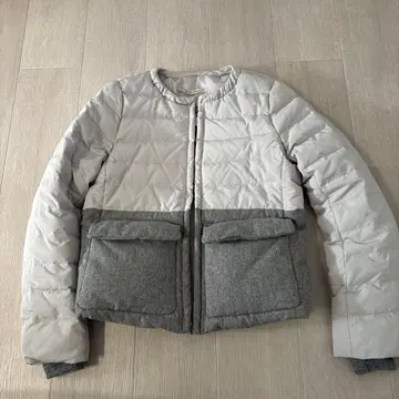 새상품급 Blanc Vert 다운 자켓 화이트 그레이