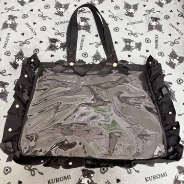 이타백 자카마트 A3 프릴 토트백 블랙