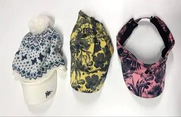 kappa 바이저와 니트 모자 3종 세트