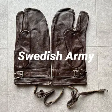 스웨덴군 가죽 장갑 미튼 그로브 브라운 데드스탁 가죽 군용품