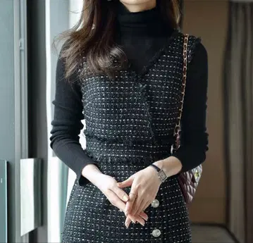 트위드 원피스 블랙