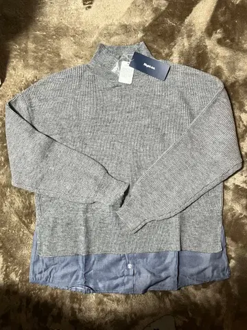 그레이 터틀넥 니트 스웨터 셔츠 레이어