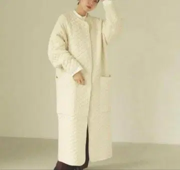 todayful 퀼팅 니트 코트 아우터 에크루 화이트 38