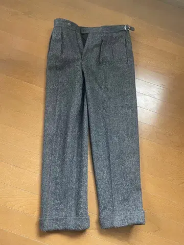 38 BERNARD ZINS 그레이 헤링본 슬랙스 빔즈f