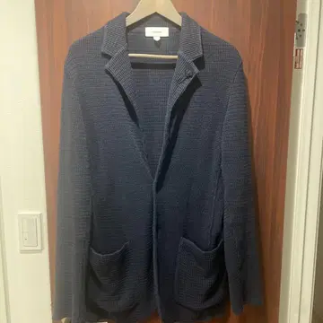 새상품급 LARDINI 네이비 니트 자켓