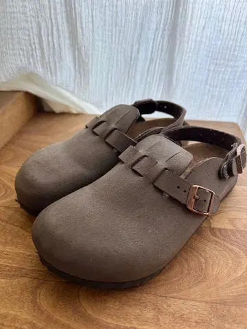 BIRKENSTOCK 보스턴 스웨이드 가죽 브라운 21cm 빌켄