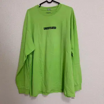 UNDEFEATED 언디피티드 긴팔 L 사이즈 옐로우 그린 면 100%