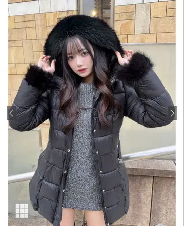 GRL 벨트 포함 퍼 A라인 다운 코트 [ kd79 ]