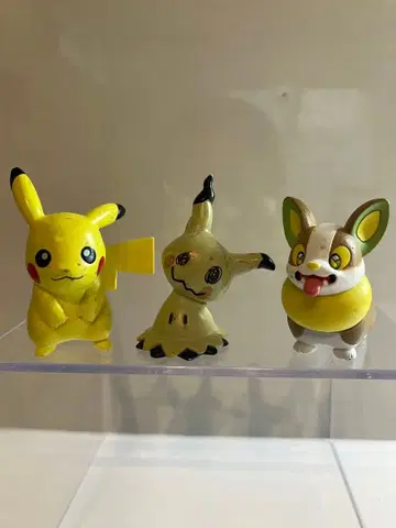 포켓몬 피규어 3개 세트 피카츄 미미큐 완파치