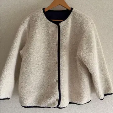 SHARE PARK 온워드 카시야마 화이트 네이비 보아 자켓 블루종