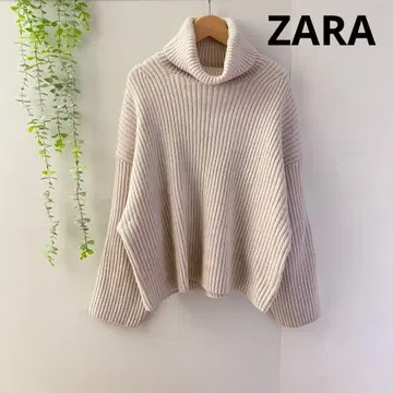 ZARA 울 혼방 리브 터틀넥 니트