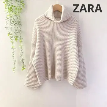 ZARA 울 혼방 리브 터틀넥 니트