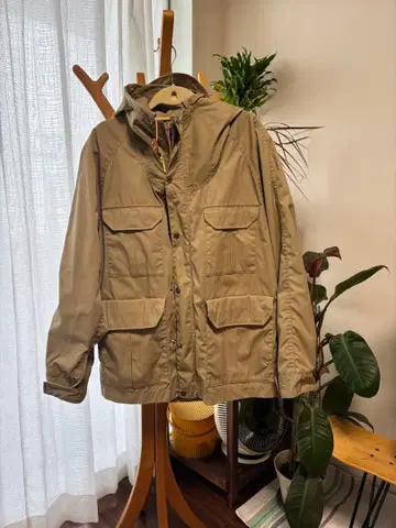 THE NORTH FACE 퍼플 라벨 베이지 마운틴 후드티