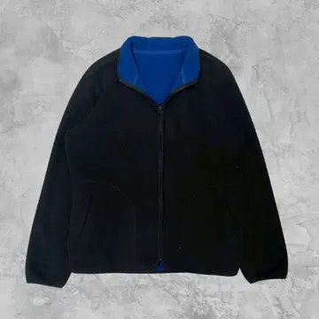 00's vintage 안감 배색 더블 페이스 플리스 블루종 L
