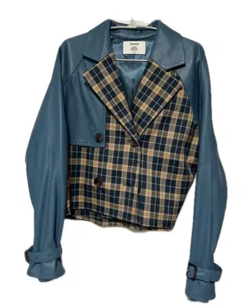 jouetie 에코 가죽 도킹 슬리브 3WAY 코트 블루