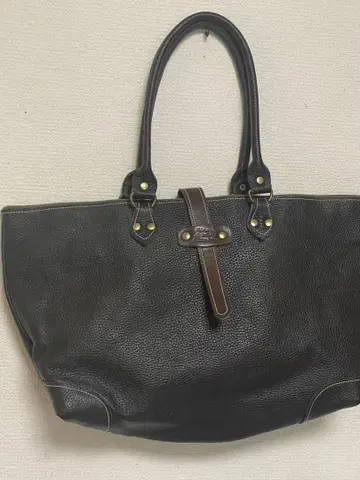 다크 브라운 핸드메이드 가죽 토트백 대용량