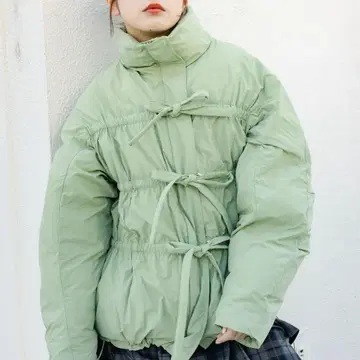 KBF 프론트 리본 패딩 자켓 카키 어반 리서치