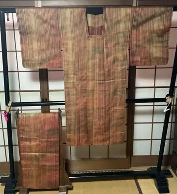 스트라이프 패턴 코트 숄 포함 1217