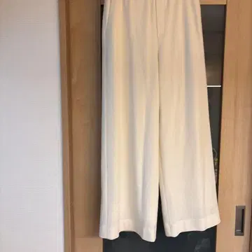 아이보리 와이드 팬츠 허리밴딩