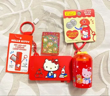 산리오 헬로키티 코인 케이스 키링 거울&빗 키링