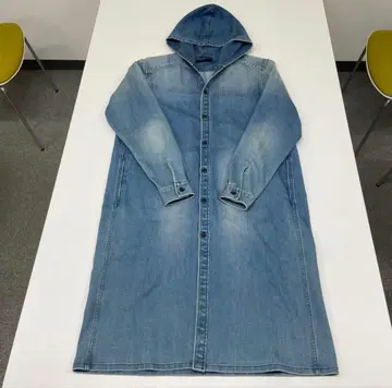 하시모토 준 후드 부착 롱 데님 자켓