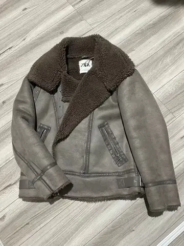 인기 ZARA ( S ) 더블 페이스 보아 자켓 무스탕 라이더스