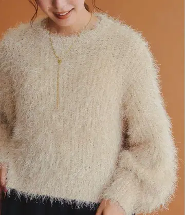 [ 택 포함 새상품 ] 티티베이트 라메 믹스 샤기 니트 풀오버