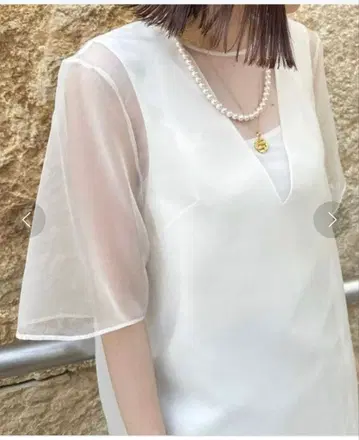 ESTNATION 오간자 레이어드 원피스