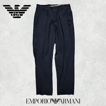 90s EMPORIO ARMANI 네이비 스트라이프 슬랙스 이탈리아
