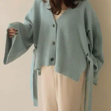 마이딜 가디건 스카이블루 블루 maideal