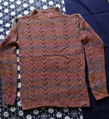 긴팔 니트 스웨터 (브라운 계열 그라데이션 실)