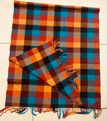 체크 무늬 머플러 숄 대형 머플러