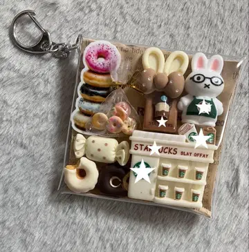 가챠 파우치 [ 안경 토끼 씨 카페 도넛 ]